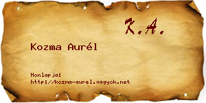 Kozma Aurél névjegykártya