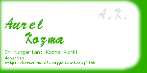 aurel kozma business card