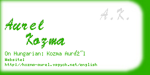 aurel kozma business card